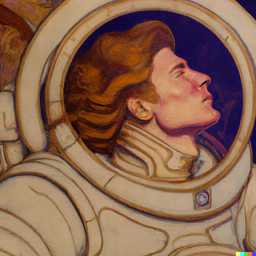 an astronaut, painting by Alphonse Mucha generated by DALL·E 2